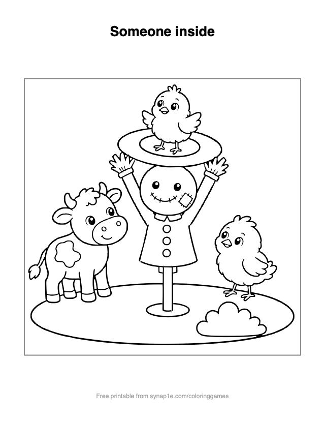 Someone inside — free printable farm coloring page