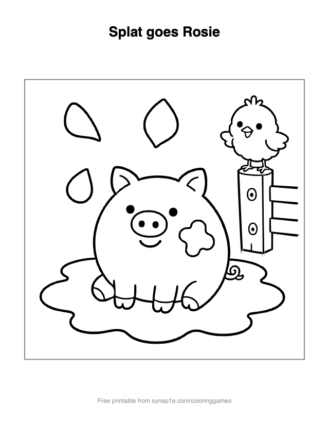 Splat goes Rosie — free printable farm coloring page