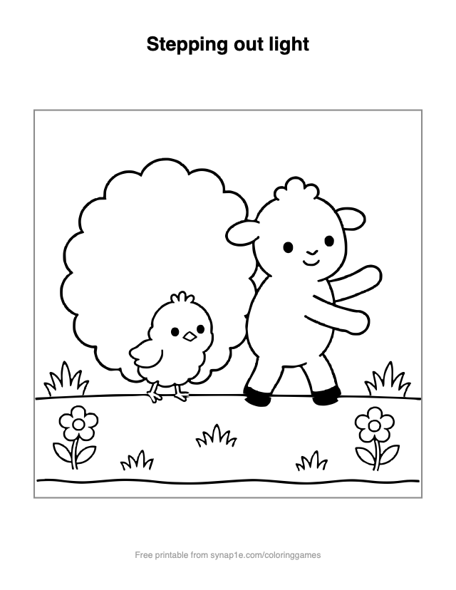 Stepping out light — free printable farm coloring page