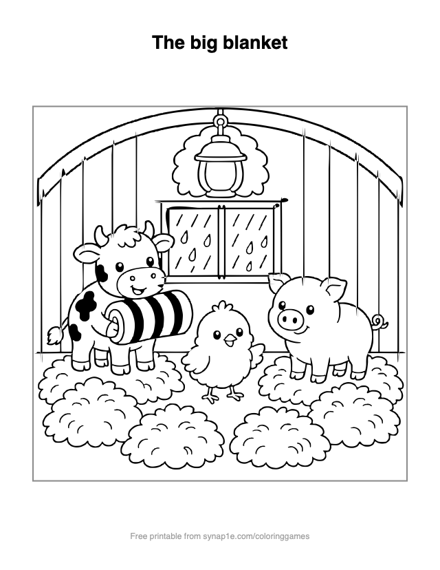 The big blanket — free printable farm coloring page