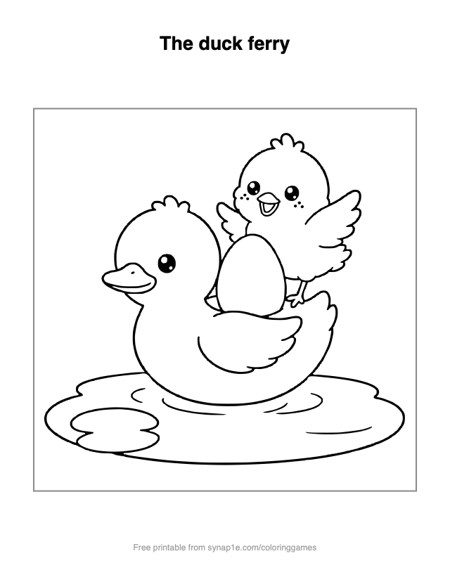 The duck ferry — free printable farm coloring page