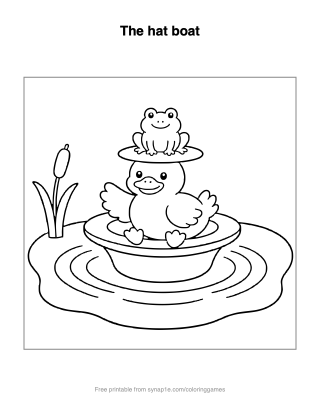 The hat boat — free printable farm coloring page
