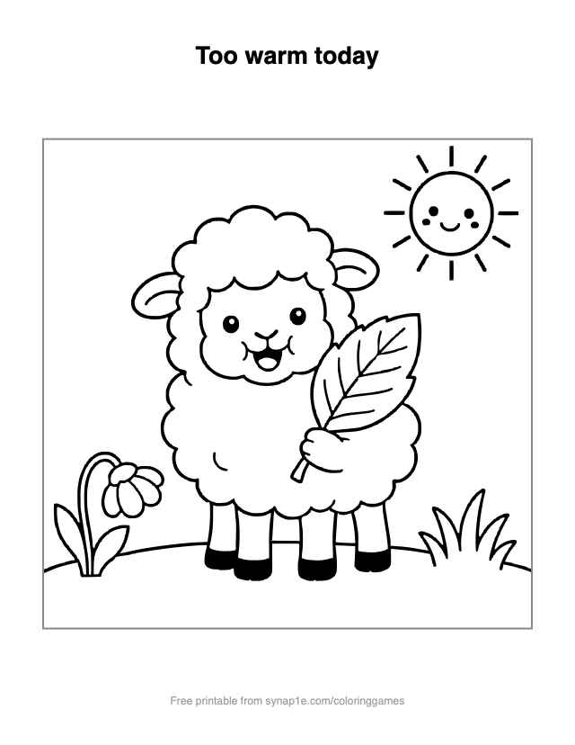 Too warm today — free printable farm coloring page
