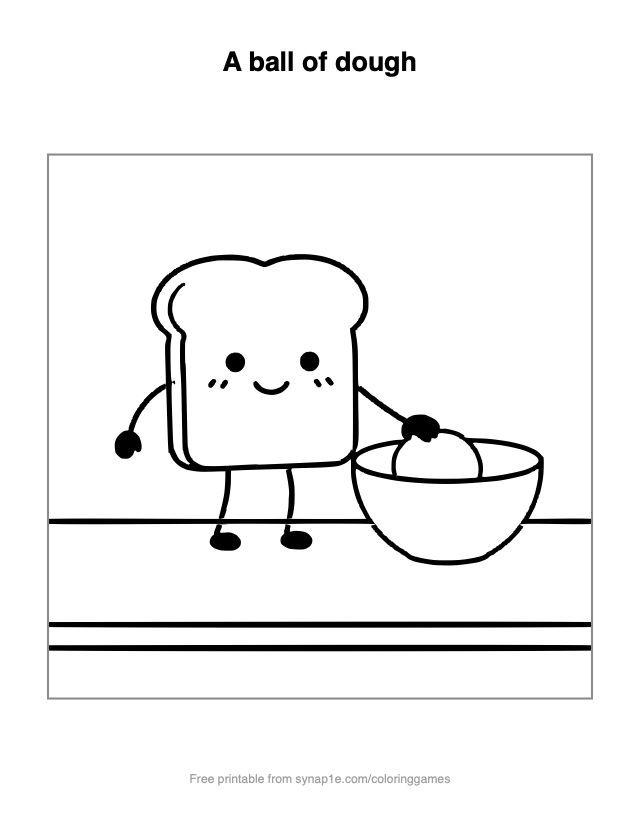 A ball of dough — free printable food coloring page