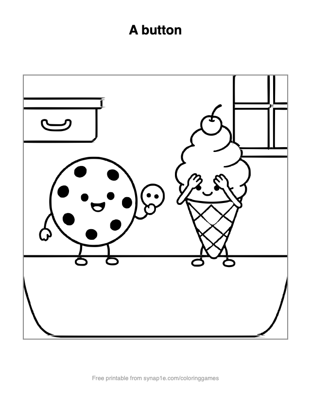 A button — free printable food coloring page