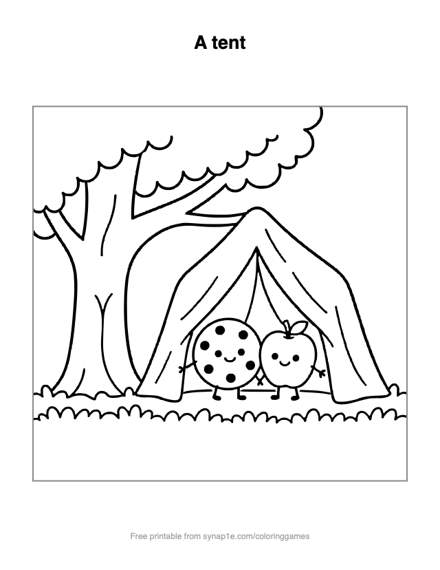 A tent — free printable food coloring page