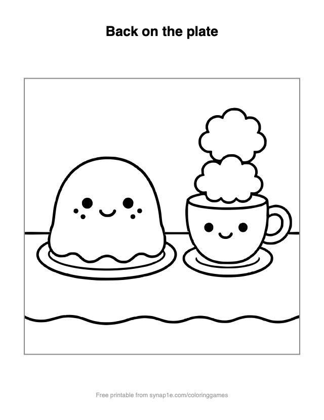 Back on the plate — free printable food coloring page