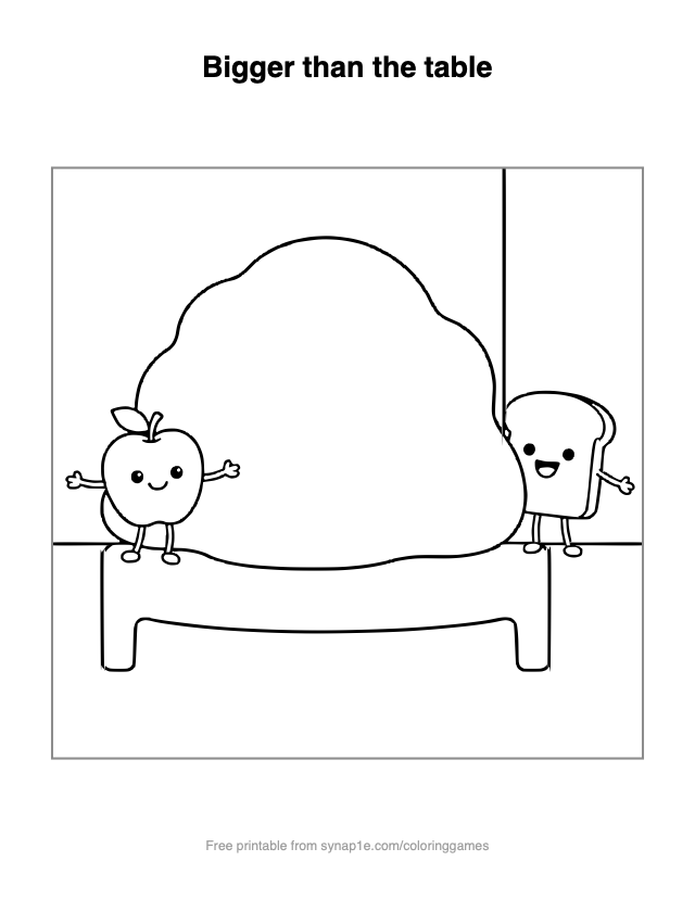 Bigger than the table — free printable food coloring page
