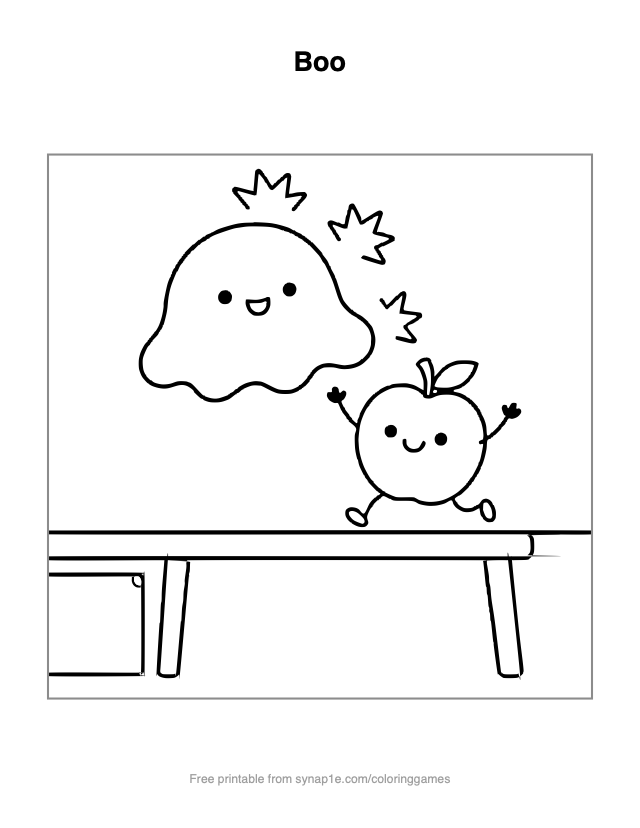 Boo — free printable food coloring page