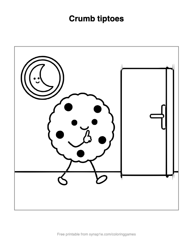 Crumb tiptoes — free printable food coloring page