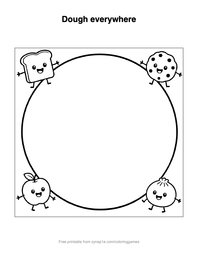 Dough everywhere — free printable food coloring page
