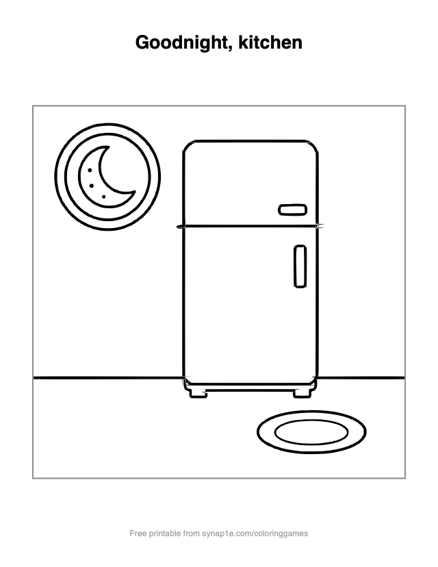 Goodnight, kitchen — free printable food coloring page