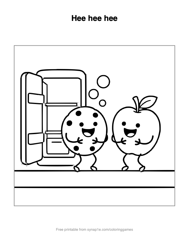 Hee hee hee — free printable food coloring page