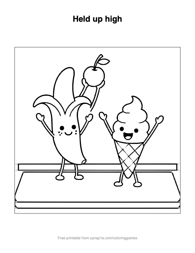 Held up high — free printable food coloring page