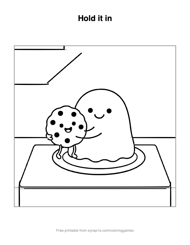 Hold it in — free printable food coloring page