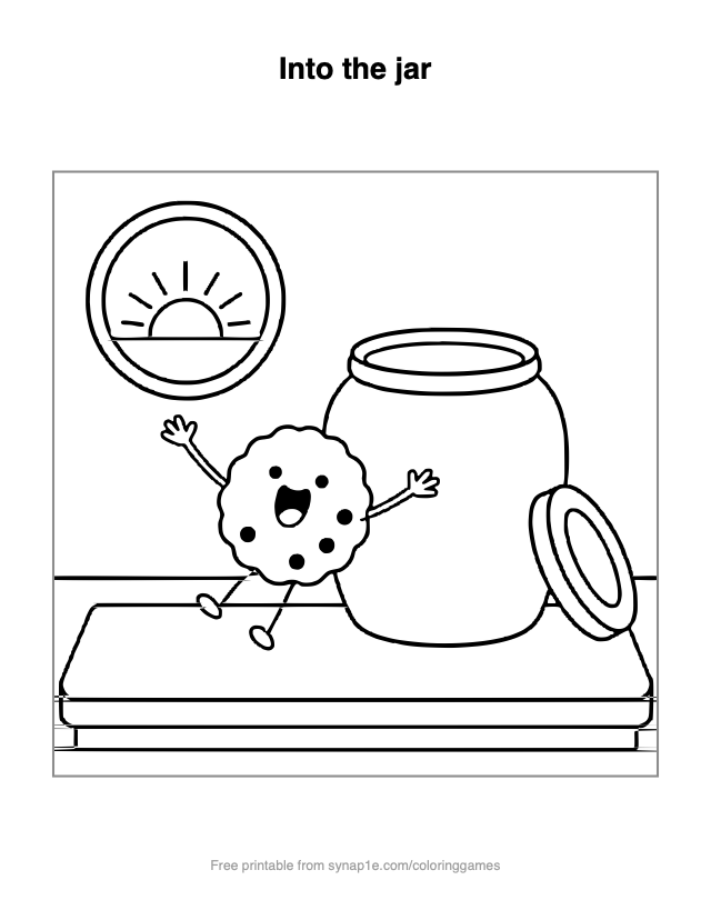 Into the jar — free printable food coloring page