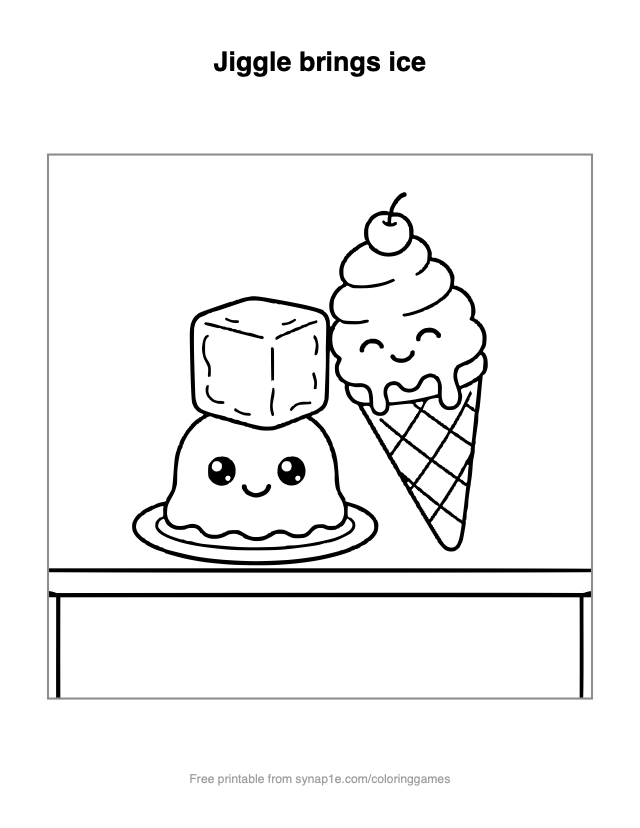 Jiggle brings ice — free printable food coloring page