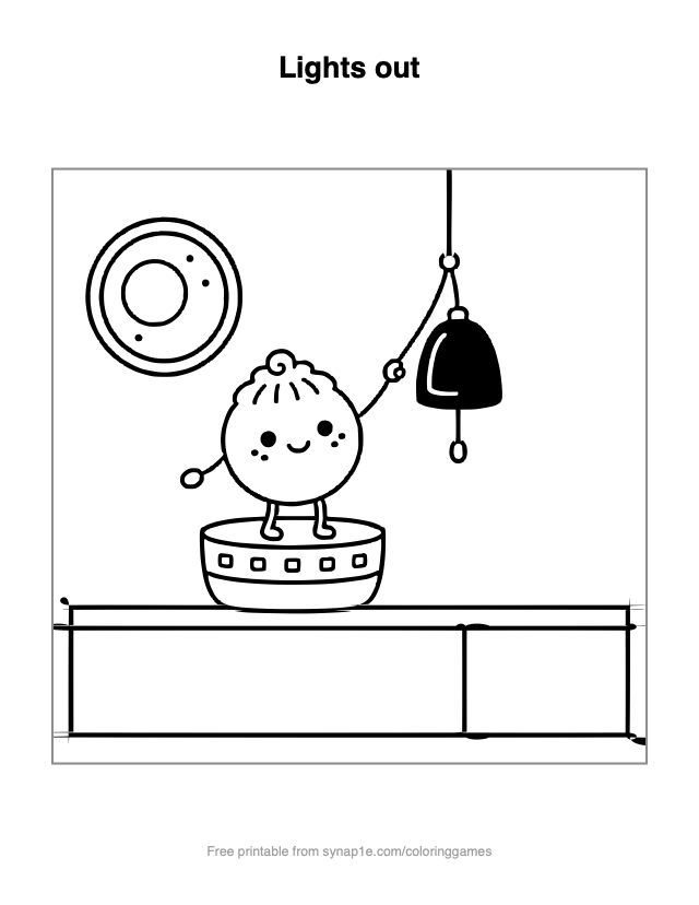 Lights out — free printable food coloring page