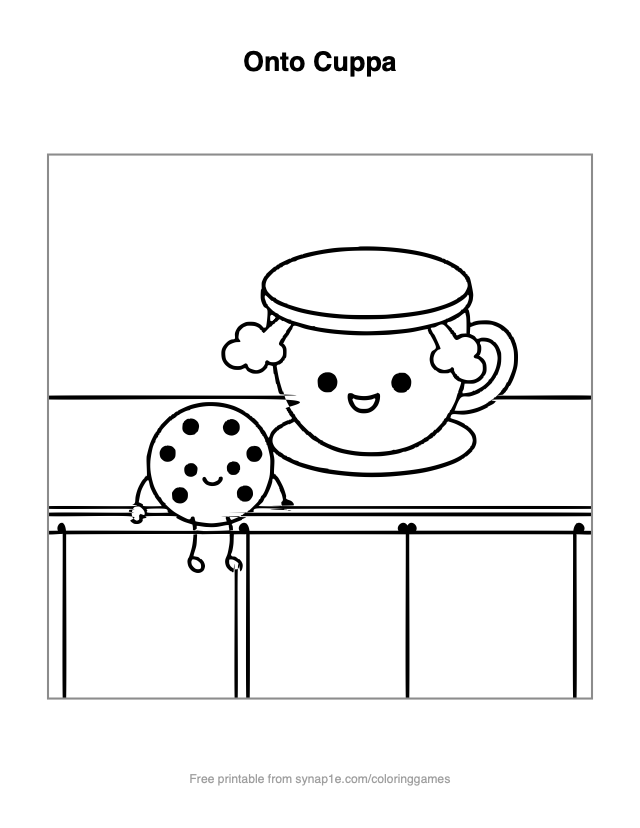 Onto Cuppa — free printable food coloring page