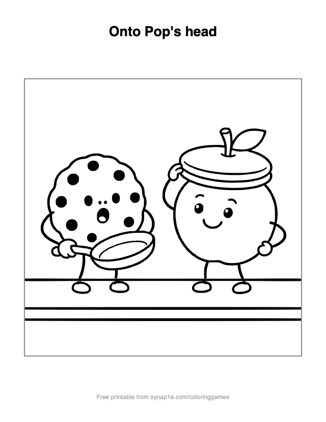 Onto Pop's head — free printable food coloring page