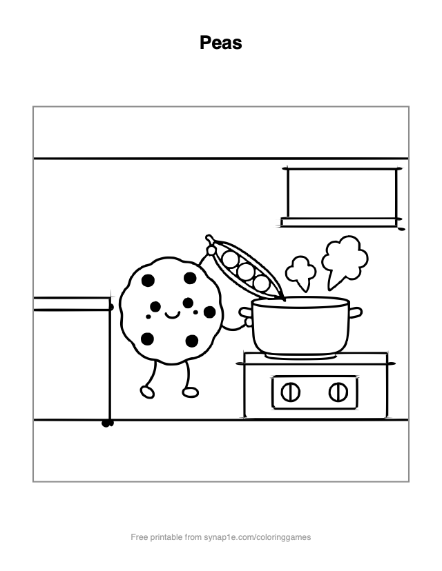 Peas — free printable food coloring page