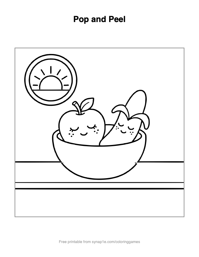 Pop and Peel — free printable food coloring page