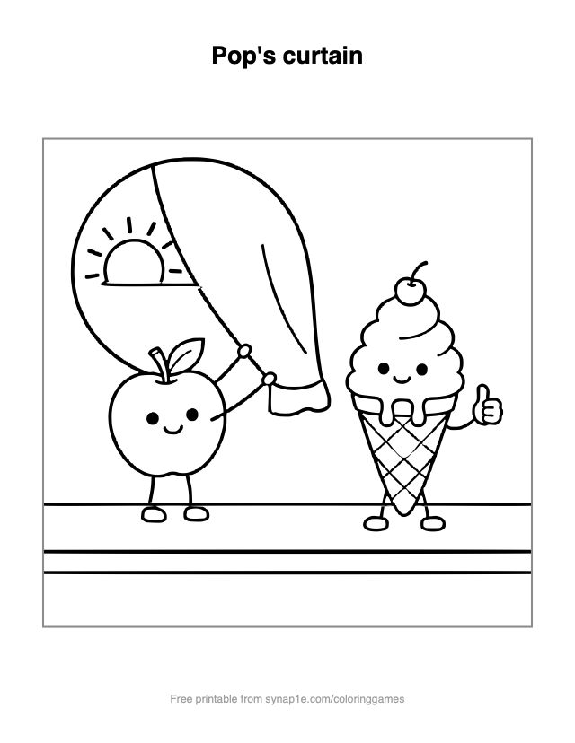 Pop's curtain — free printable food coloring page