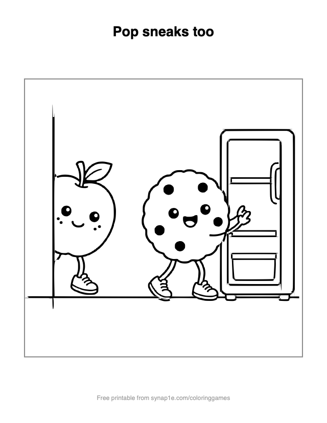 Pop sneaks too — free printable food coloring page