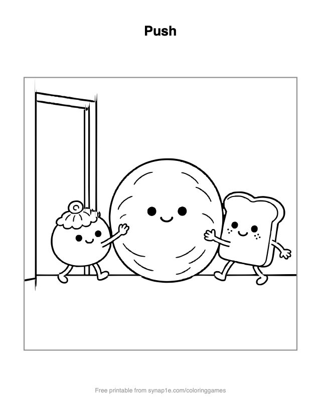 Push — free printable food coloring page