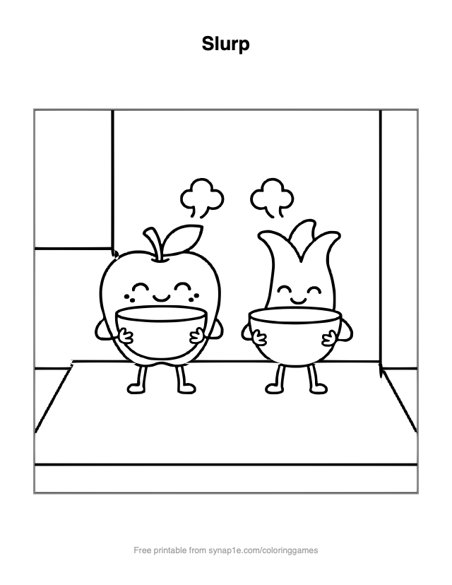 Slurp — free printable food coloring page