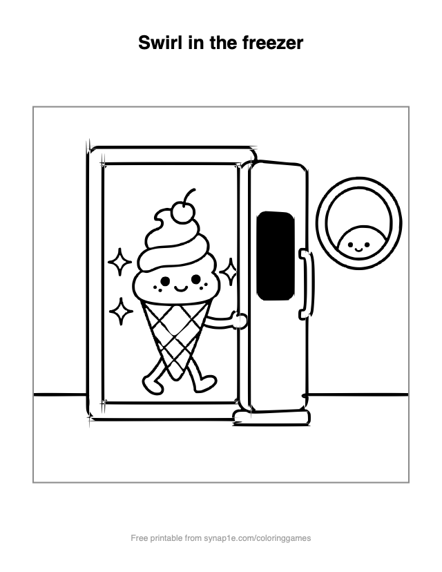 Swirl in the freezer — free printable food coloring page
