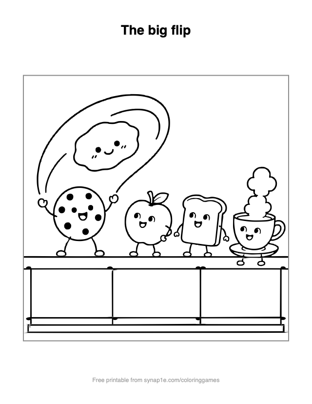 The big flip — free printable food coloring page