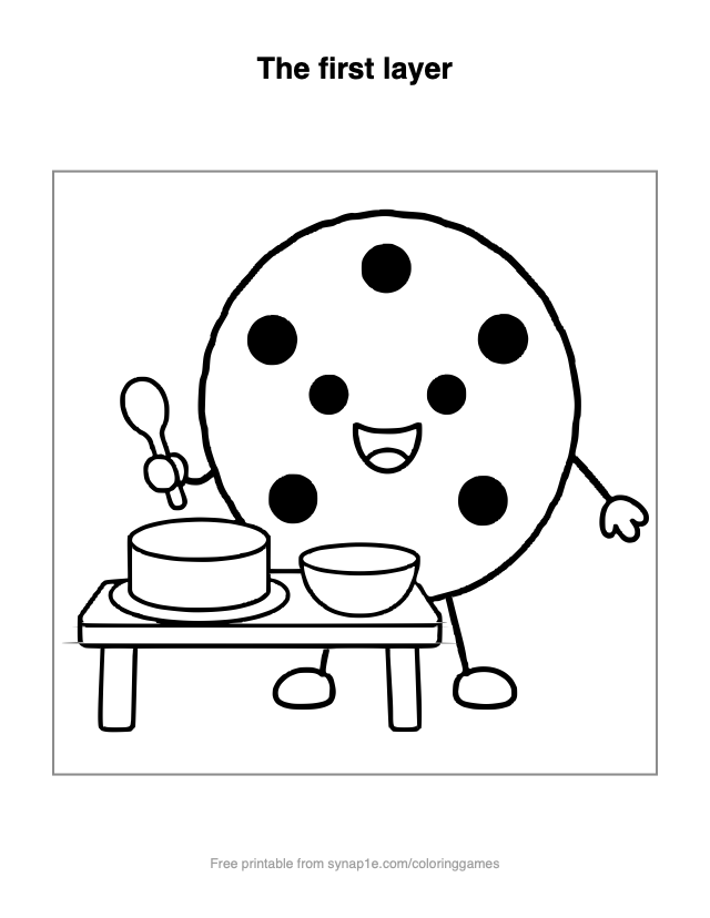 The first layer — free printable food coloring page
