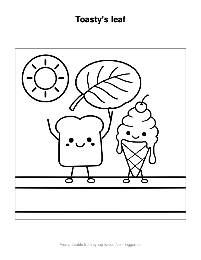 Toasty's leaf — free printable food coloring page