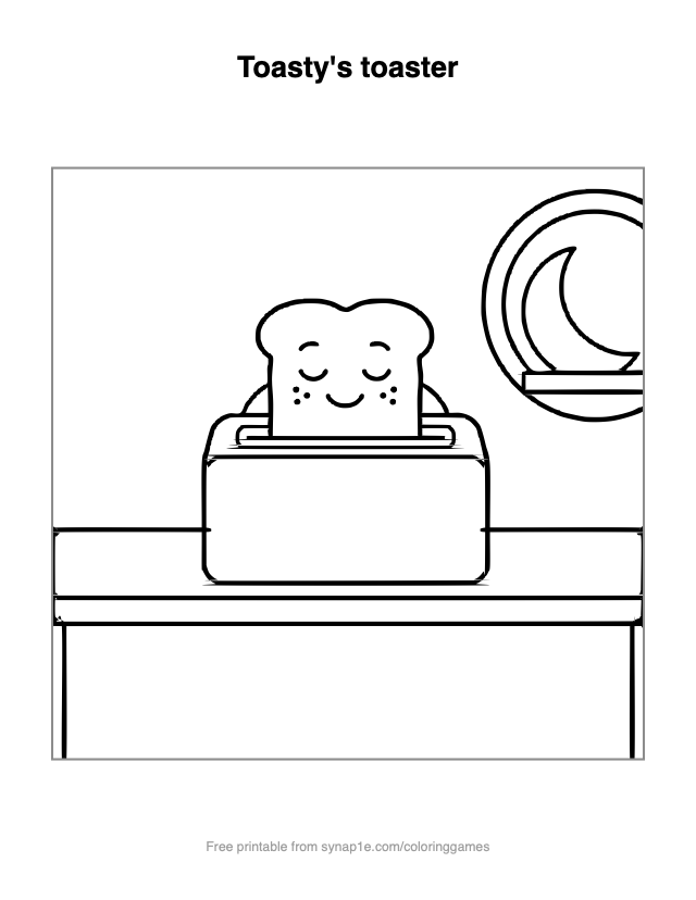 Toasty's toaster — free printable food coloring page