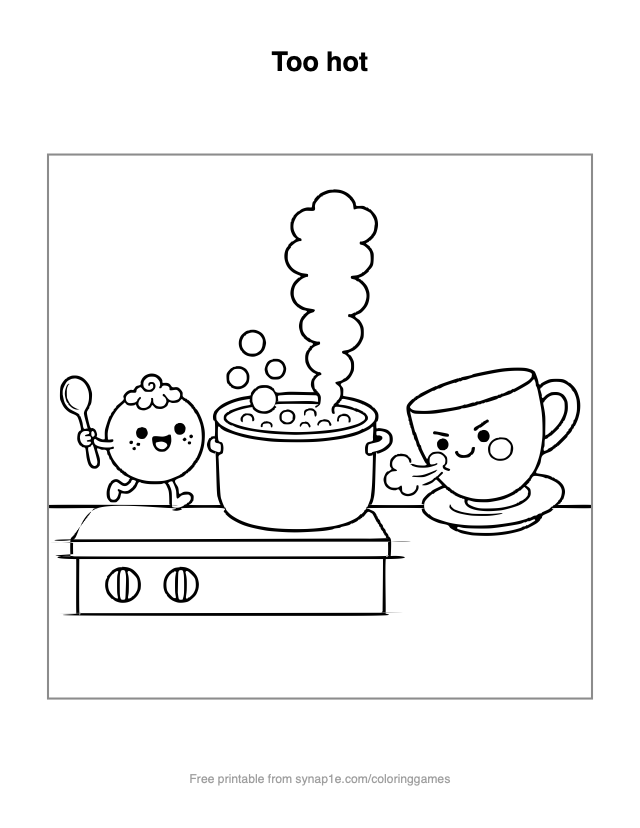Too hot — free printable food coloring page