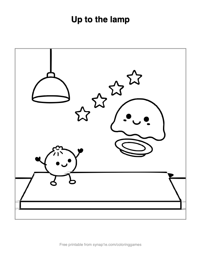 Up to the lamp — free printable food coloring page