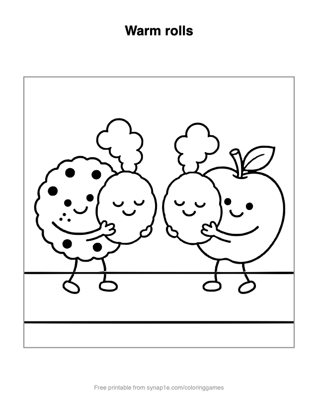 Warm rolls — free printable food coloring page