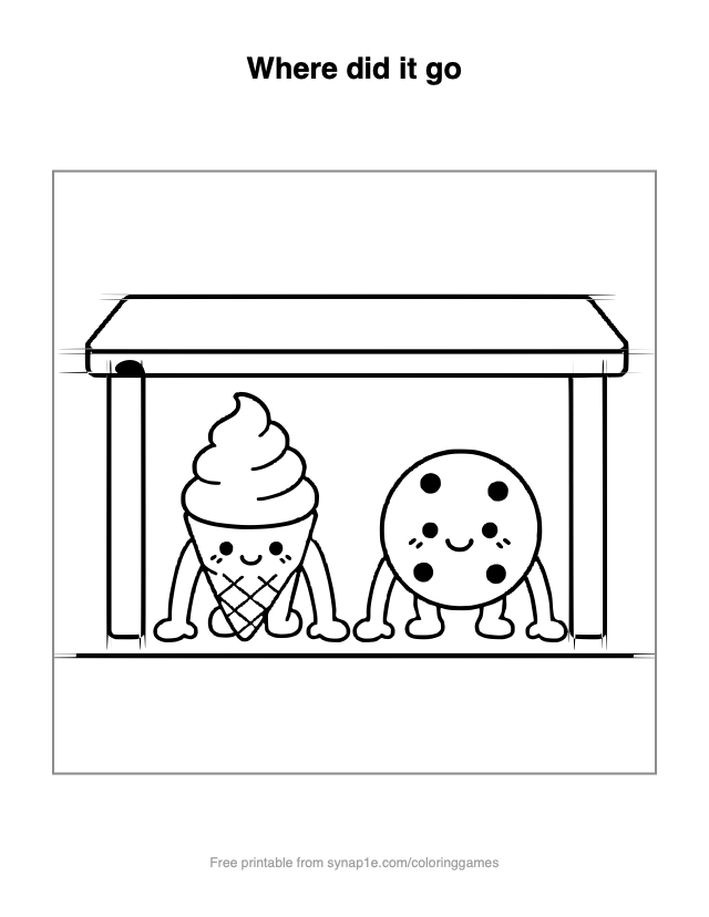 Where did it go — free printable food coloring page