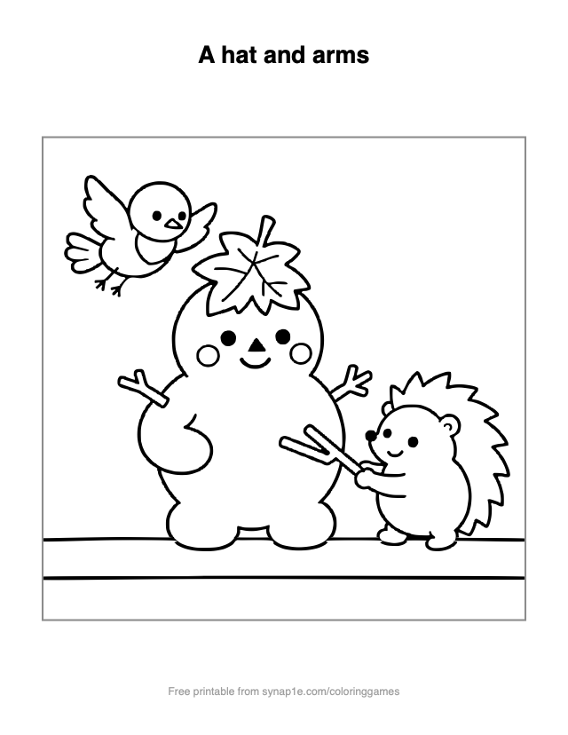 A hat and arms — free printable numbers coloring page