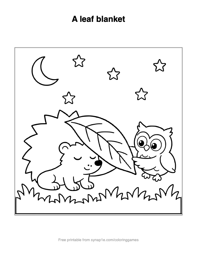 A leaf blanket — free printable numbers coloring page