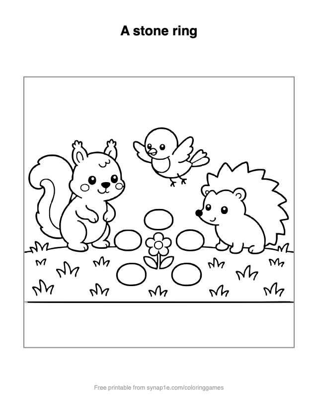 A stone ring — free printable numbers coloring page