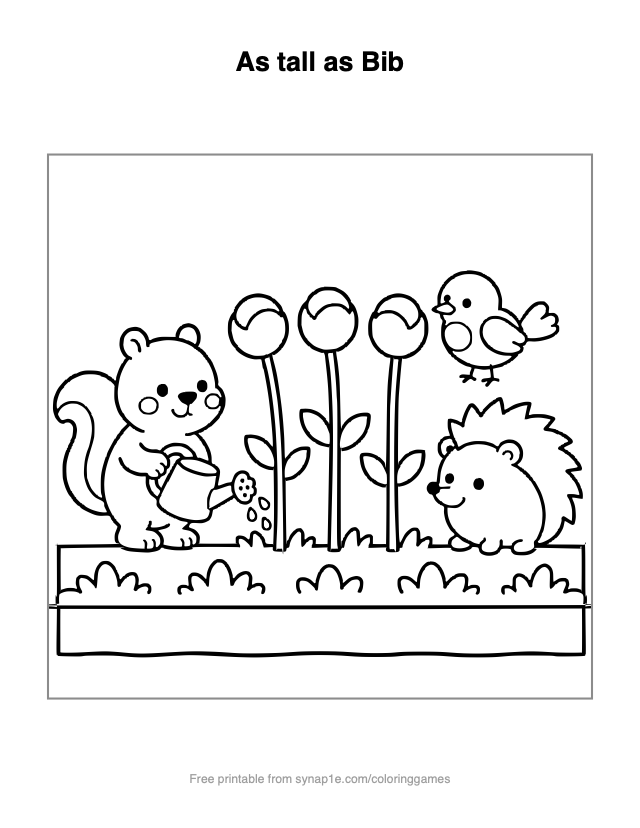 As tall as Bib — free printable numbers coloring page