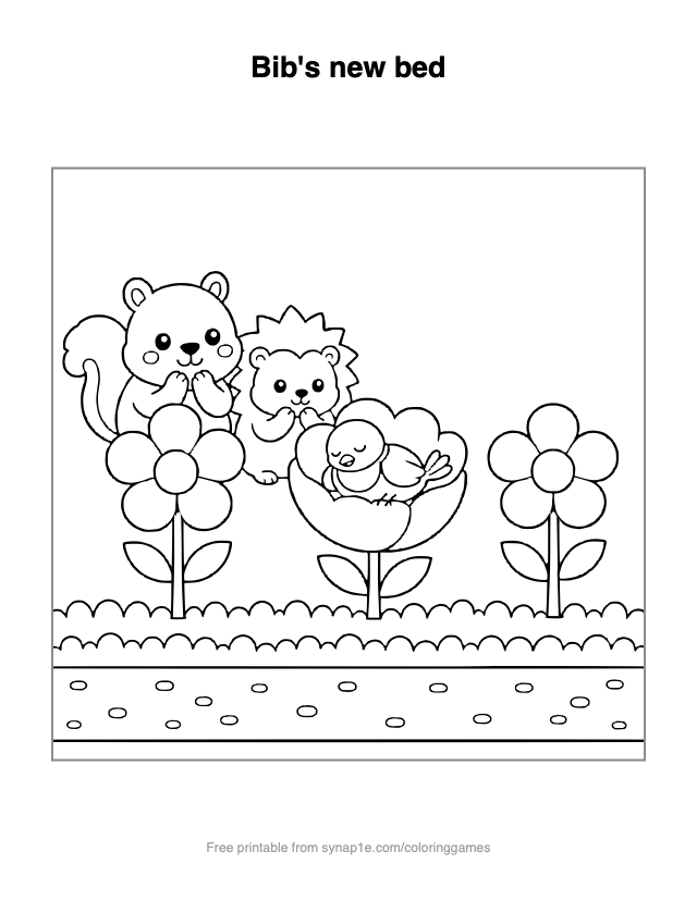 Bib's new bed — free printable numbers coloring page