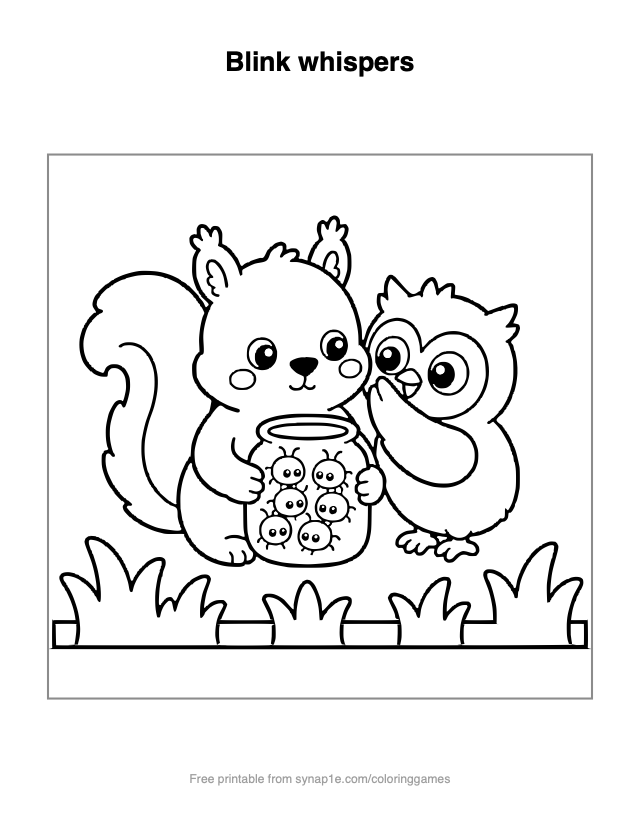 Blink whispers — free printable numbers coloring page