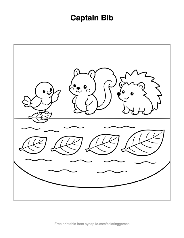 Captain Bib — free printable numbers coloring page