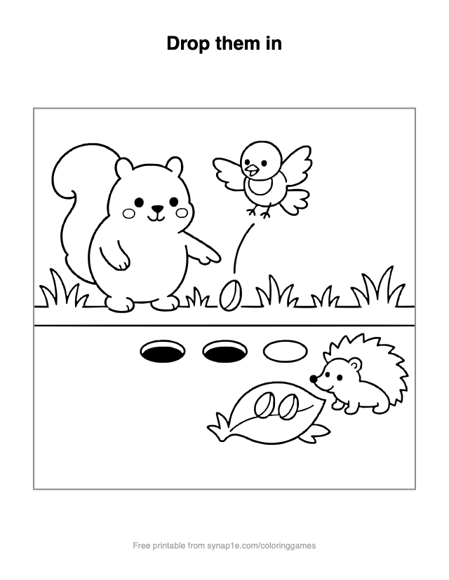 Drop them in — free printable numbers coloring page
