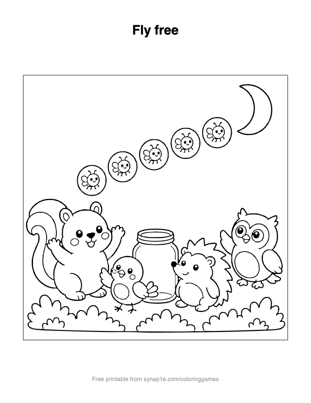 Fly free — free printable numbers coloring page