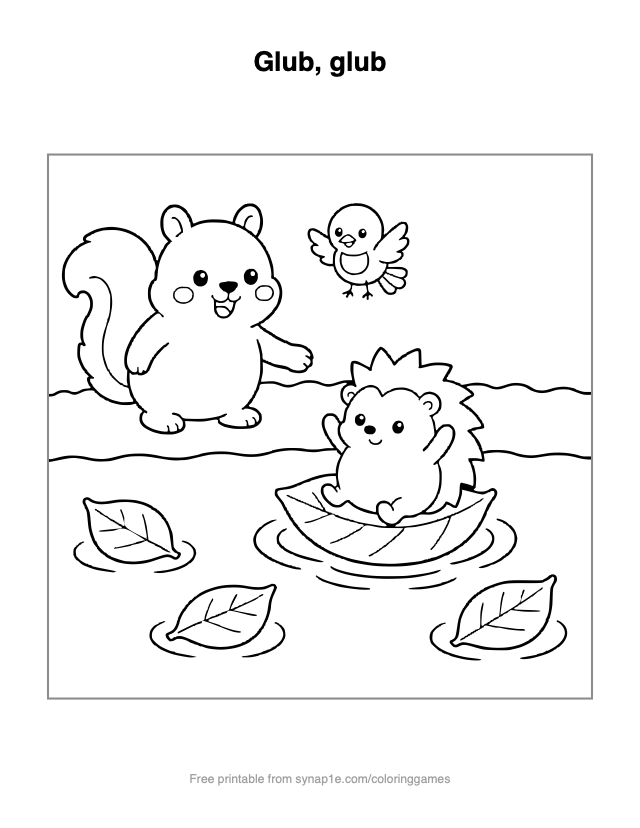 Glub, glub — free printable numbers coloring page