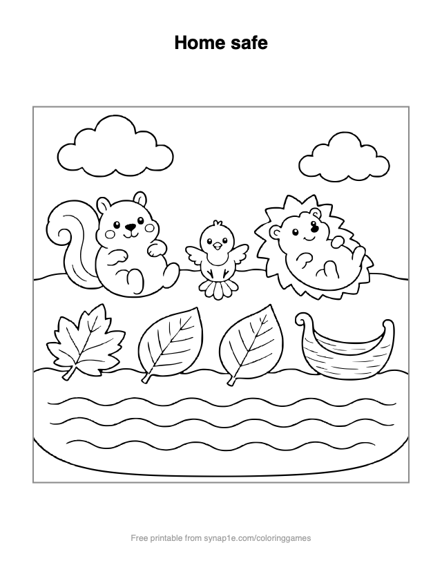 Home safe — free printable numbers coloring page